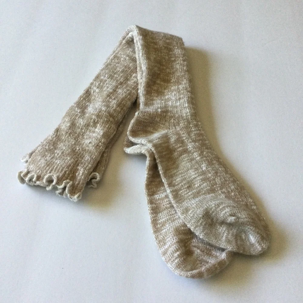 NORDSTROM KNEE HIGH SLOUCH SOCKS TAN DOESKIN MARL OS NWOT